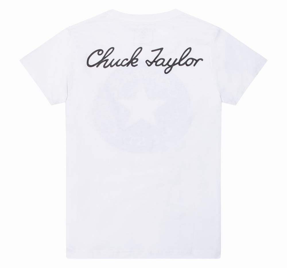 Camiseta Converse Chuck Taylor Script Criança Branco 346218AMJ